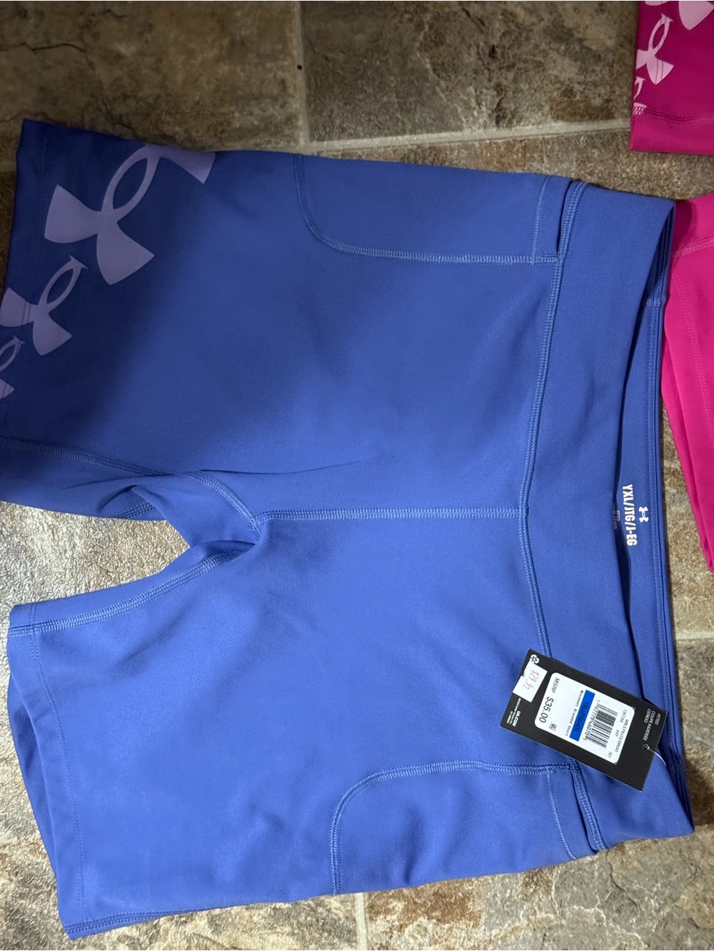 Under Armour Purple-Blue Athletic Compression Bike Shorts